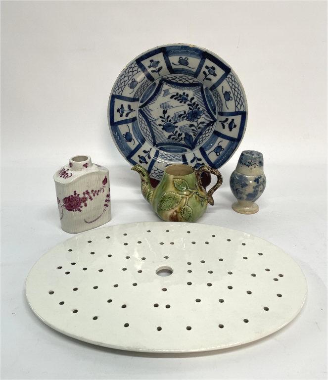 5 -18TH & 19TH C. CERAMICS, INC. WEILDEN TEAPOT, SUGAR (1 of 14)