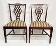 PR OF 18THC. AMERICAN CHIPPENDALE CHAIRS CARVED CREST