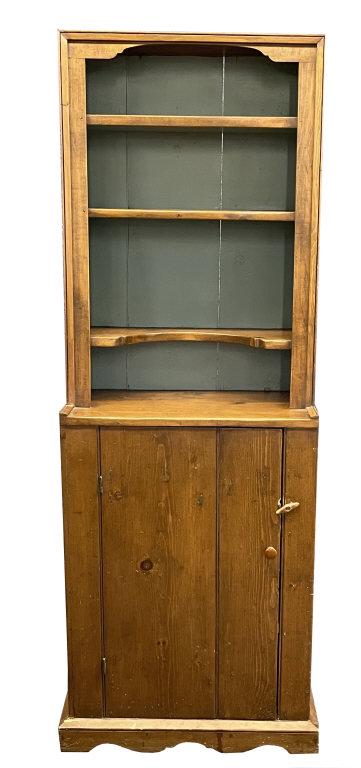 OPEN TOP CANTED STEP BACK CUPBOARD REFINISHED (72" X 25 (1 of 5)