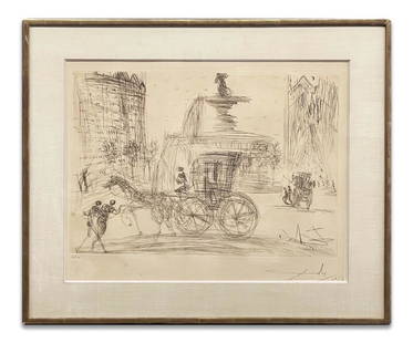 LIMITED EDITION SALVADORE DALI ENGRAVING "THE NY PLAZA: LIMITED EDITION SALVADOR DALI ENGRAVING "THE NY PLAZA FOUNTAIN" SGND IN PENCIL & PLATE 1964 # 20/125 (PLATE SIZE 16 3/4" X 24 3/4")