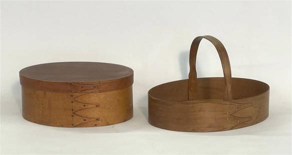 SHAKER FINGERED OVAL BOX (10" X 7 1/4" ) & CARRIER: SHAKER FINGERED OVAL BOX (10" X 7 1/4" ) & CARRIER