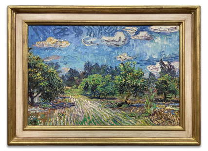 DAVID DAVIDOVICH BURLIUK "ARLES ORCHARD"OIL/CANVAS: DAVID DAVIDOVICH BURLIUK "ARLES ORCHARD"OIL/CANVAS (1882 - 1967) (20" X 30")