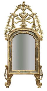 EARLY 19THC. VENETIAN MIRROR, CARVED WOODEN FRAME 66: EARLY 19THC. VENETIAN MIRROR, CARVED WOODEN FRAME 66 1/2" TALL X 31" WIDE