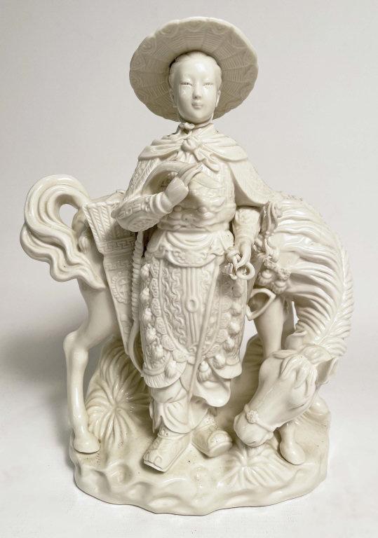 BLANC DE CHINE ORIENTAL HORSEMAN STATUE 10 3/4" X 8" (1 (1 of 6)