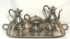 BIRKS STERLING SILVER TRAY & TEA & COFFEE SET TRAY -