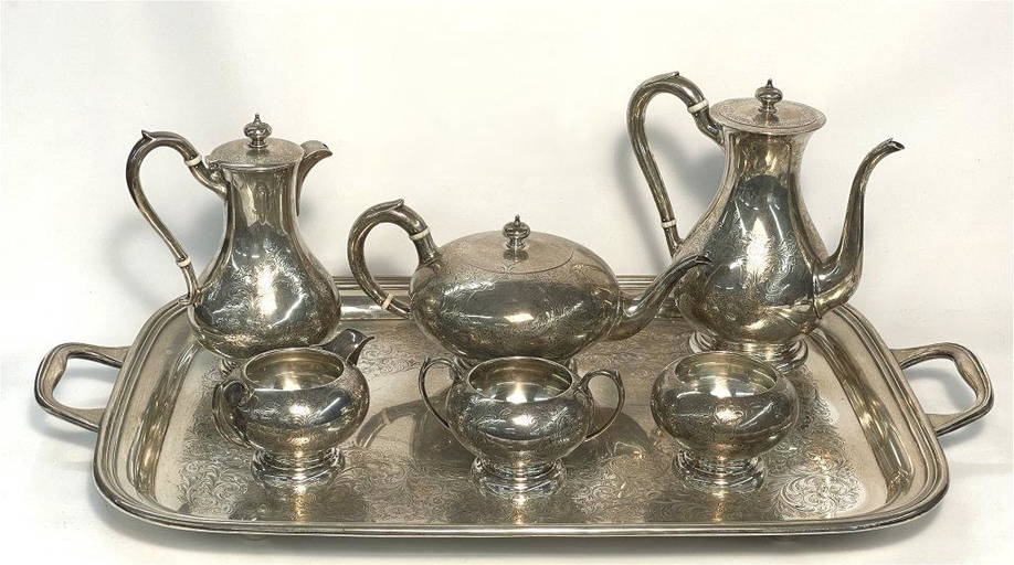 BIRKS STERLING SILVER TRAY & TEA & COFFEE SET TRAY Dec 05, 2021