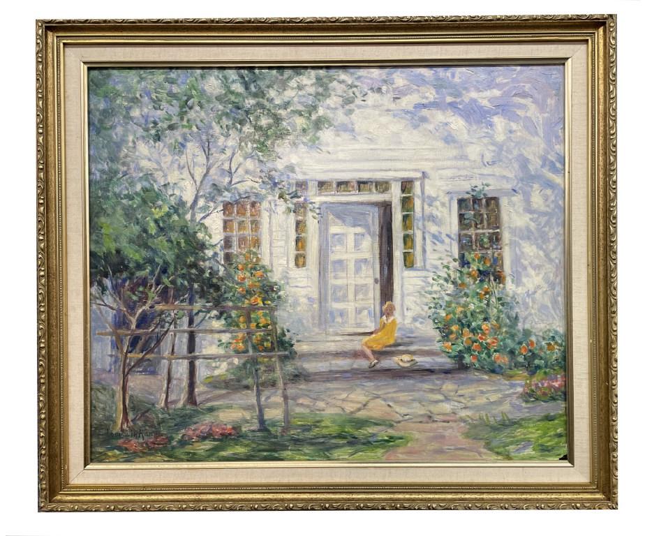 OIL/ BOARD,  LOUISE M. KAMP "CHILD IN THE DOORWAY" (1 of 6)