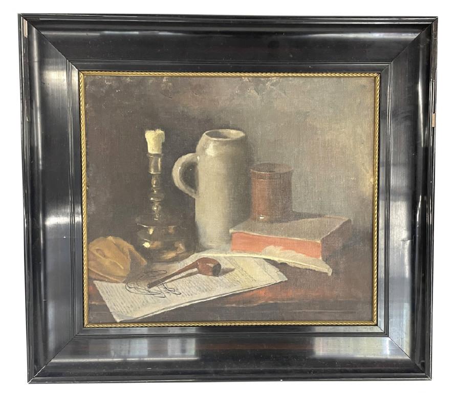 STILL LIFE "A MAN'S COMFORTS" SIGNED IN VERSO KIEL (1 of 5)