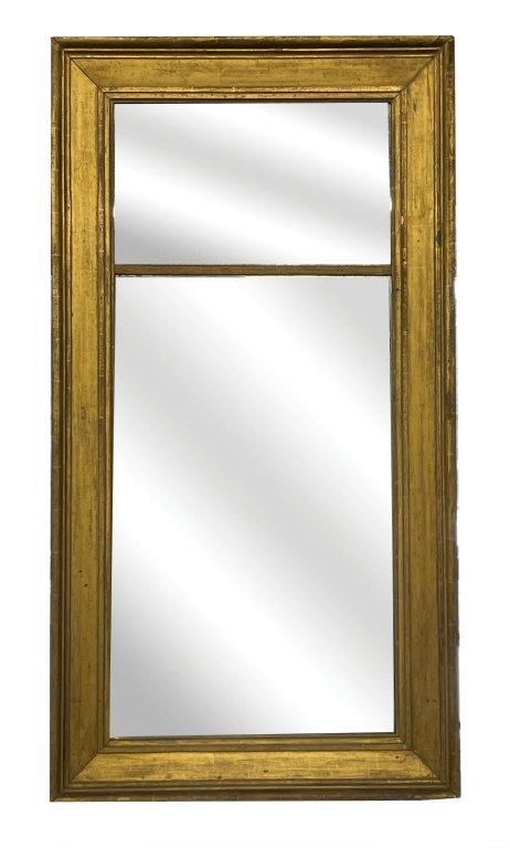 LATE FEDERAL TWO PANEL LOOKING GLASS ORIG GLASS, REPLACED BACKBOARD 58" X 31" (1 of 2)
