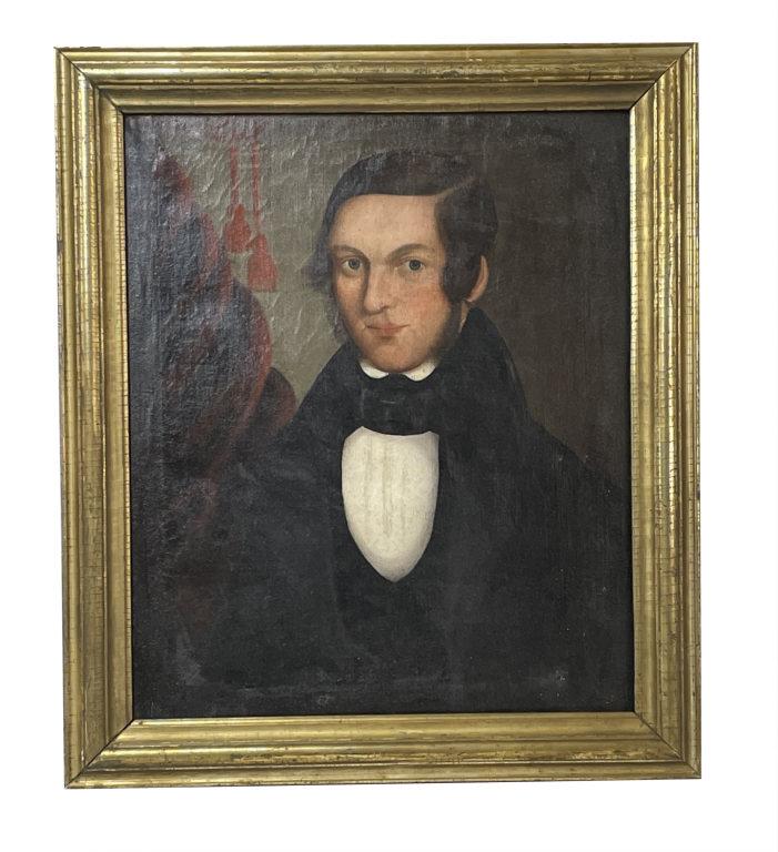 OIL/ CANVAS HAMLIN PRIOR SCHOOL STYLE PORTRAIT AMERICAN (26" X 22" ): OIL/ CANVAS HAMLIN PRIOR SCHOOL STYLE PORTRAIT AMERICAN (26" X 22" )