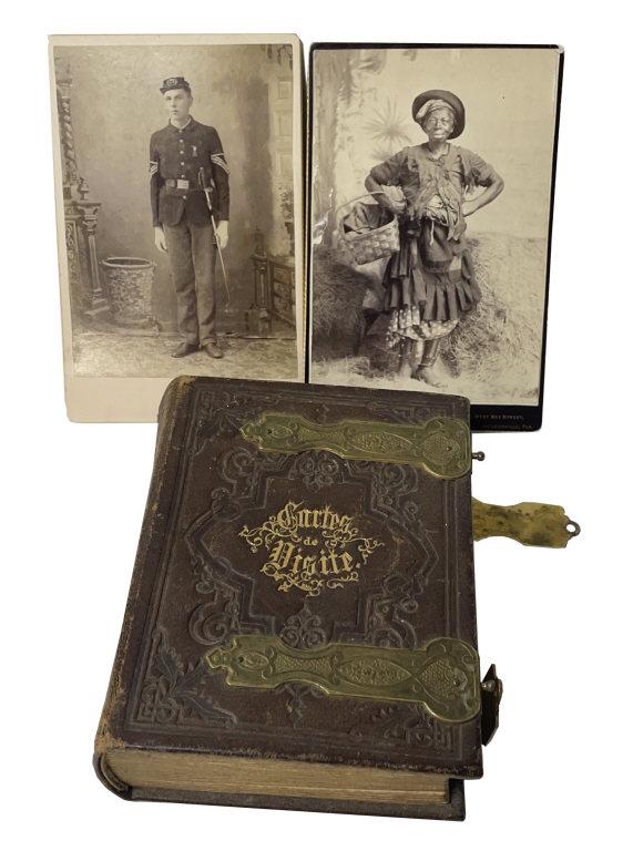 CARTE DE VISITE PHOTO ALBUM INC. CIVIL WAR & 2 CABINET CARDS (1 of 4)