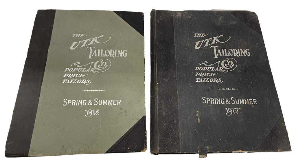 2 VOL. "THE U.T.K. TAYLOR 1917 & 1918 SWATCH BOOKS PROFUSLY ILLUSTRATED 22" X 16" (1 of 13)