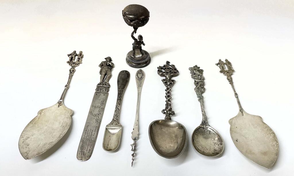 8 PCS. CONTINENTAL SILVER, PROB .800 FINE APPROX. 10.46 TROY OZ (1 of 11)