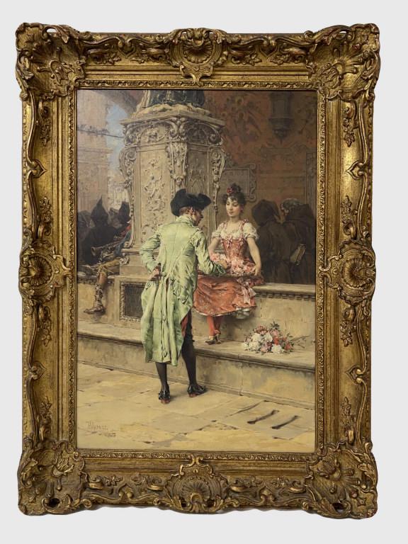 "THE ROSE LADY..." SIGNED F.H. KAEMMERER OIL / CANVAS (23 1/2" X 16 1/2" ) (1 of 5)