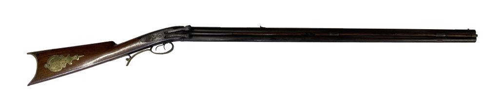 SIDE HAMMER OVER & UNDER PERCUSSION CAP RIFLE/ SHOT GUN MUZZLE LOADER 36 3/4" BARREL: SIDE HAMMER OVER & UNDER PERCUSSION CAP RIFLE/ SHOT GUN MUZZLE LOADER 36 3/4" BARREL