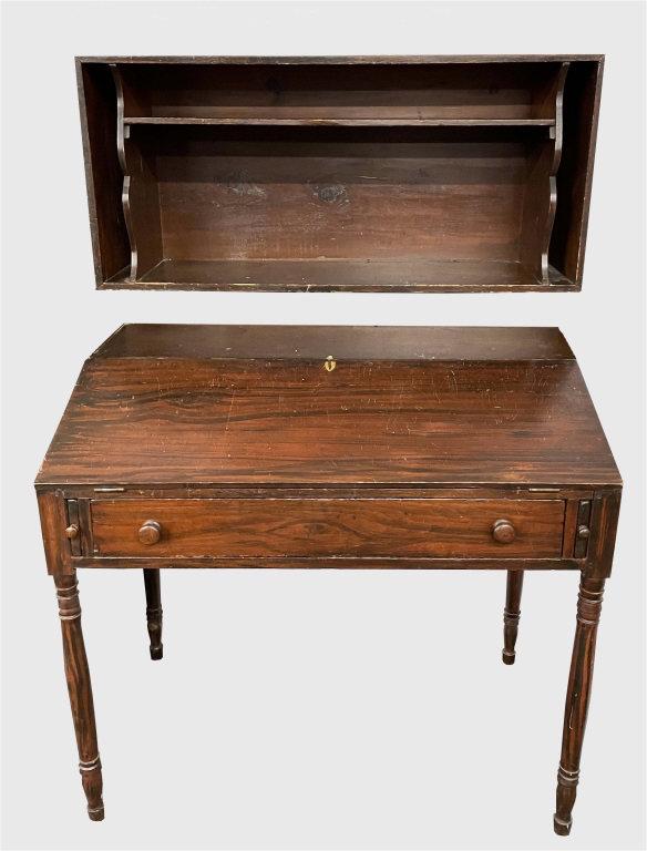 STATE OF MAINE GRAIN PTD HANGING SHELVES & DESK DESK:34 1/2" T X 38 1/2" X 23" SHELVES: 17 1/2" T X (1 of 12)