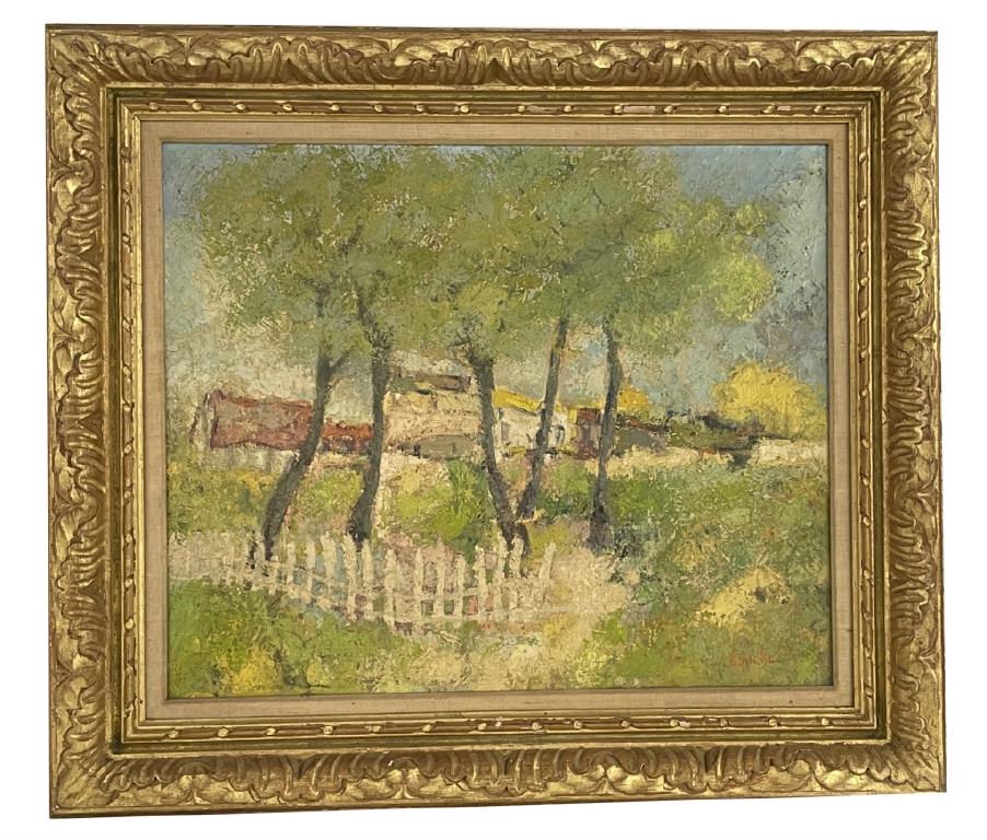 FRENCH LANDSCAPE BY GEORGE RENE SINICKI OIL / CNAVAS PROV. GALERIE FELIX VERCEL, MADISON AVE (21" X (1 of 7)