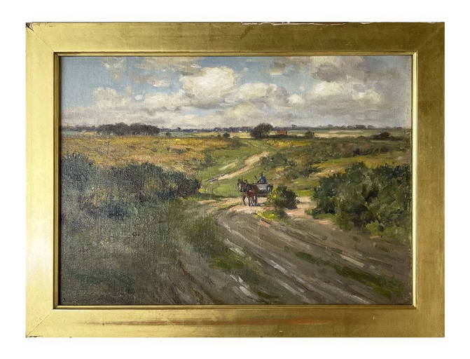 COUNTRY ROAD" SIGNED W. RAY BLACKLOCK, OIL ON BD 9 3/4" x 13 1/2 (0310