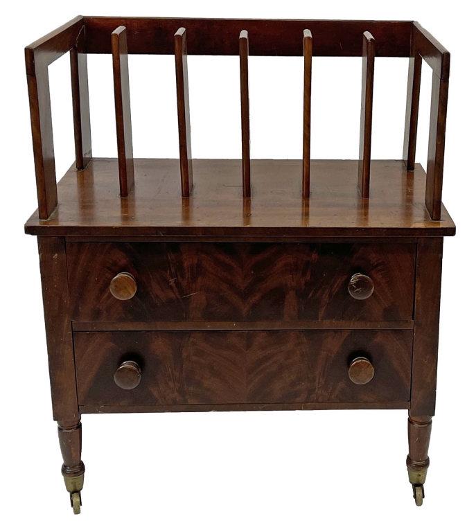 CLASSICAL MAHOGANY SHERATON CANTERBURY 26 1/2" X 22" X 14": CLASSICAL MAHOGANY SHERATON CANTERBURY 26 1/2" X 22" X 14"