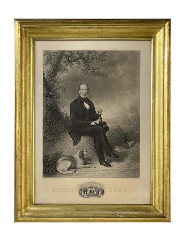 STEEL ENGRAVING " HENRY CLAY" 1847 AFTER JW DODGE 25" X 17 3/4" (1 of 6)