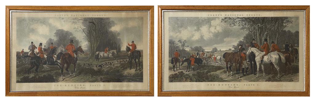 PR OF ELEPHANT FOLIO FORES NATIONAL SPORTS "FOX HUNTING PLATES I & II AFTER J.F. HERRING (25" X 44 (1 of 11)