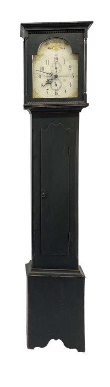 SETH THOMAS  PAINTED TALL CASE CLOCK, PLYMOUTH, CT 85" X 15 1/2" X 8 3/4" (1 of 11)
