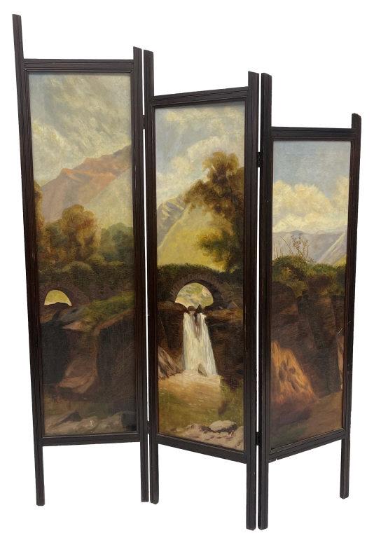 3 PANEL DRESSING SCREEN W/ HAND PANELS ON BOTH SIDES 72" TALL X 51" WIDE (1 of 8)