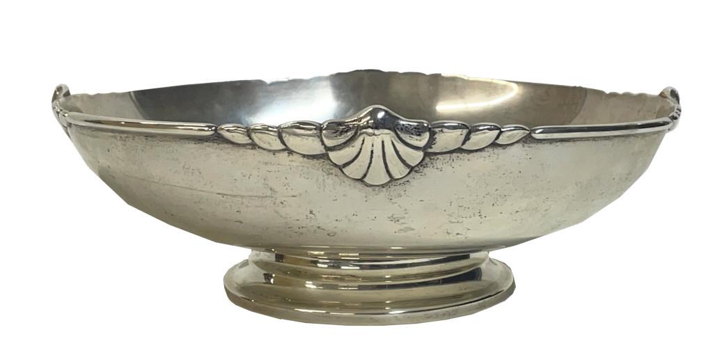 SILVER COMPOTE WITH SHELL,MARKED RANDAHL, STERLING 10 3/8" X 3 1/2" APPROX. 25 TROY OZ (1 of 6)
