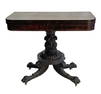 PHILADELPHIA PAW FOOT CARD TABLE IN ORIG. SURFACE & CLASSICAL CARVING (29 1/2" TALL X 36" WIDE X 18"