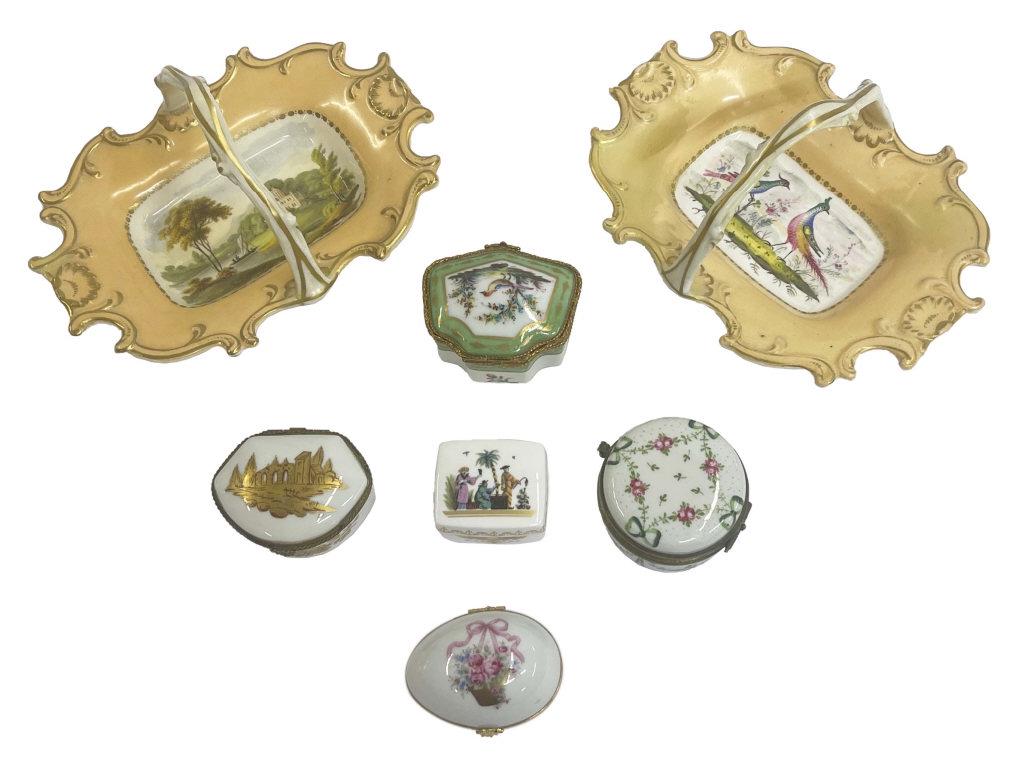 2 WORCESTER BASKETS & 5 CONTINENTAL PORCEL. BOXES: 2 WORCESTER BASKETS & 5 CONTINENTAL PORCEL. BOXES