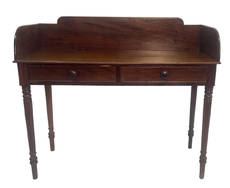 ENGLISH MAHOGANY SHERATON SERVER W/ GALLERY C. 1830 (38" X 43 1/2" X 19") (1 of 6)