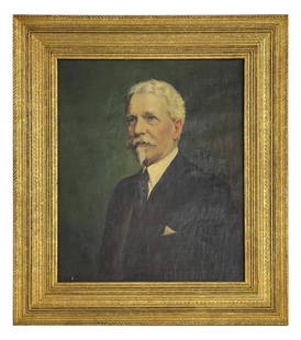 PORTRAIT OF A GENT IN A NEWCOMB MACKLIN FRAME FRAME BY STAMFORD WHITE, O/C (CANVAS 24" X 20"): PORTRAIT OF A GENT IN A NEWCOMB MACKLIN FRAME FRAME BY STAMFORD WHITE, O/C (CANVAS 24" X 20")