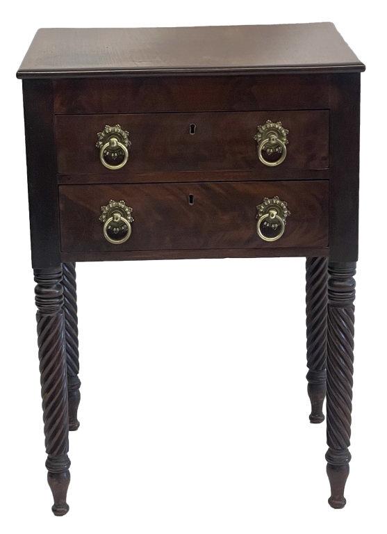 C.1825 MAHOGANY 2 DR. STAND W/ DESK COMPARTMENT 29" TALL X 20 1/2" WIDE X 16"DEEP (1 of 6)
