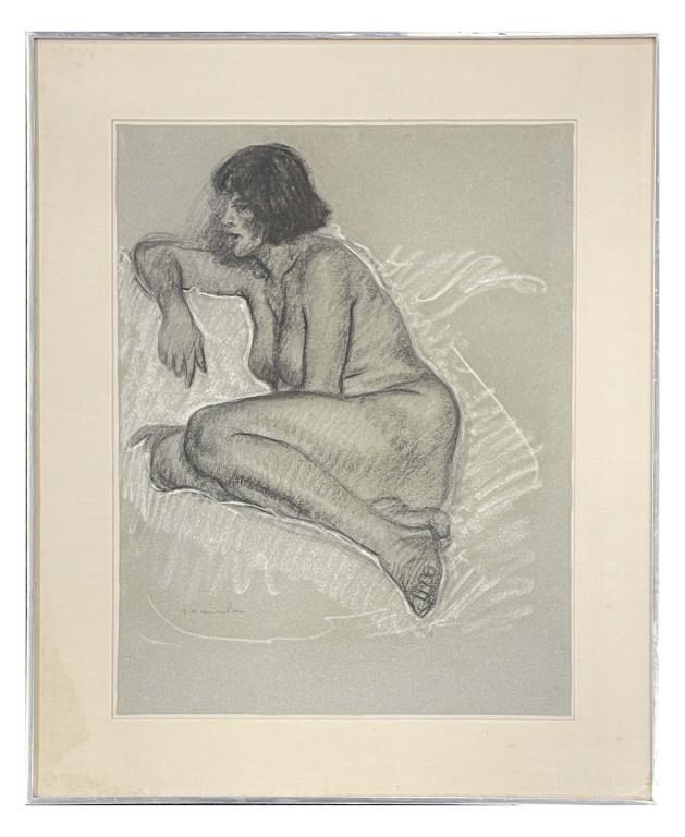 FIGURE STUDY, THEOPHILE ALEXANDRE STEINLEN, IN CHALK AND CHARCOAL (23 1/2" X 18 1/2") (1 of 6)