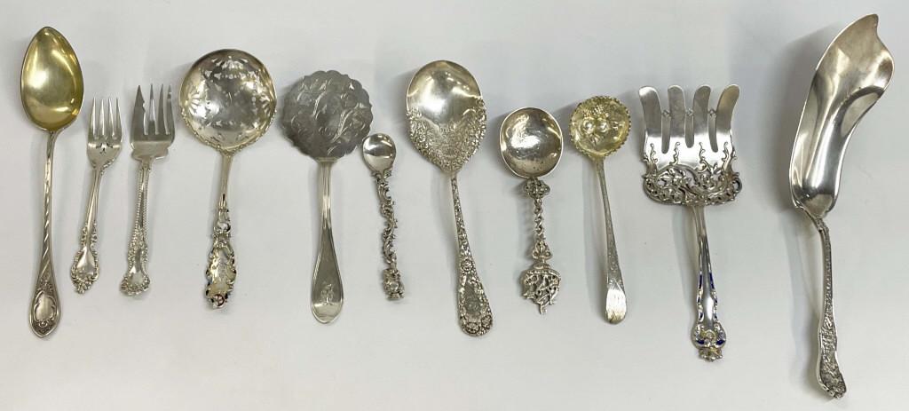11 FANCY SERVING PIECES INC. TIFFANY , GORHAM, ONEIDA, ENG. & DUTCH (8-STERLING & 3 .800 FINE) (1 of 12)