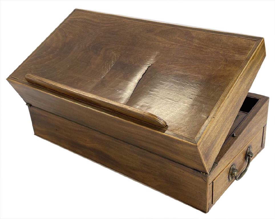 LAP DESK WITH INLAY & DRAWER (7"  X  20" X 10") (1 of 7)