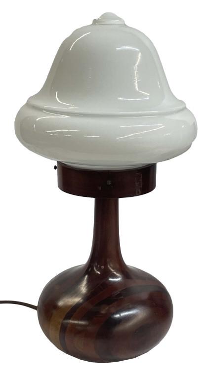 ITALIAN LAMINATED WOOD TABLE LAMP,  23 1/2" TALL (1 of 4)