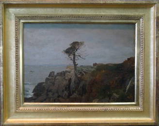 206: Oil On Board "Nomans Land" Near Nantucket Sanford 