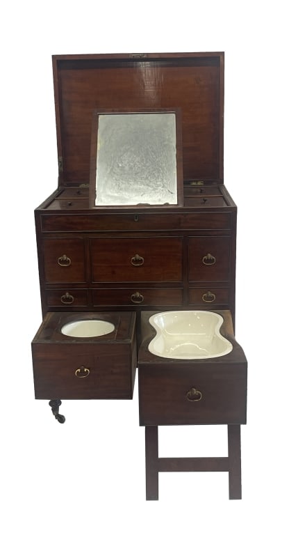 GEORGIAN LAVATORY - COMMODE -DRESSING TABLE C. 1815 (35" X 28" X 21") (1 of 5)