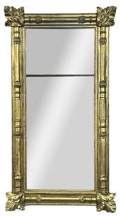 NEW YORK MIRROR IN ORIGINAL GILT & GLASS 52 1/4" X 28 1/2" OVERALL: NEW YORK MIRROR IN ORIGINAL GILT & GLASS 52 1/4" X 28 1/2" OVERALL