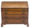 CHERRY CHIPPENDALE SLANT LID DESK 43 1/2" X 44" X 20"