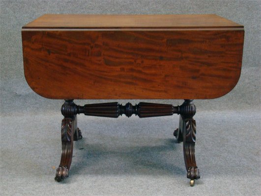 Classically Carved Duncan Phyfe Dropleaf Breakfast: Classically Carved Duncan Phyfe Dropleaf Breakfast Table