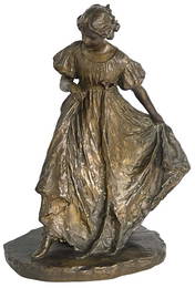 BRONZE BY BESSIE POTTER  "DANCING GIRL" NO. XVIV (BESSIE POTTER VONNOH)  ROMAN BRONZE WORKS ,15" X