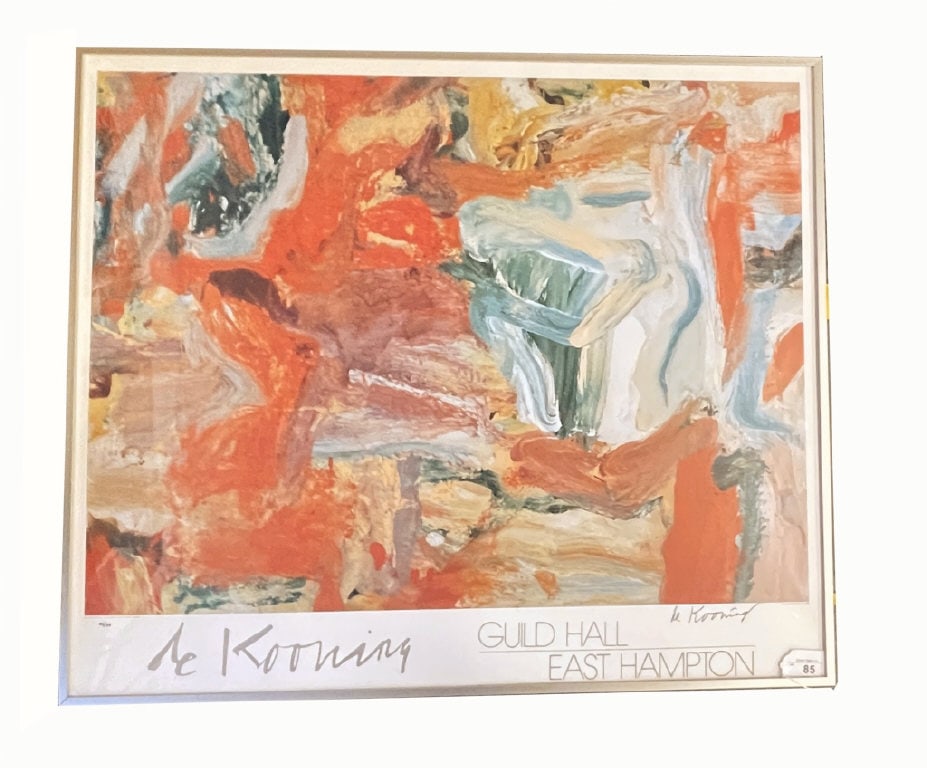 LTD EDITION SIGNED DE KOONING EXHIBITION PRINT 49 / 50  (33 1/2" X 39 1/4" OVERALL) (1 of 3)