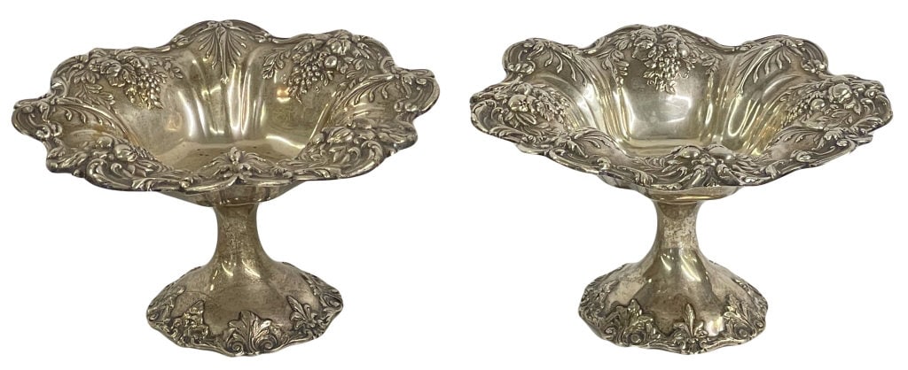 PR OF STERLING SILVER REED & BARTON COMPOTES FRANCIS I PATTERN COMPOTES APPROX. 25.8 TROY OZ (1 of 4)