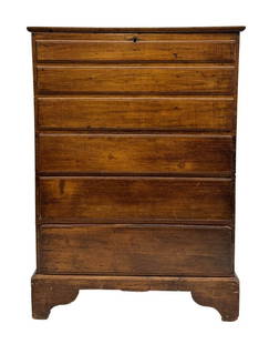 18THC. BLANKET CHEST OVER THREE DRAWERS 55" X 37 1/2" X 18": 18THC. BLANKET CHEST OVER THREE DRAWERS 55" X 37 1/2" X 18"