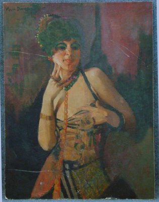 Oil On Canvas "Portrait" Signed Van Dongen (Kees): Oil On Canvas "Portrait Of A Women" Signed (Kees) Van Dongen, 34 1/2" X 26"
