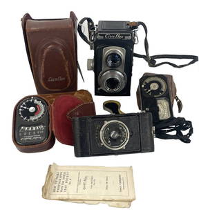 ANSCO VEST POCKET NO. 0 FOLDING BELLOWS CAMERA & CIRO FLEX CAMERA WITH LIGHT METER: ANSCO VEST POCKET NO. 0 FOLDING BELLOWS CAMERA & CIRO FLEX CAMERA WITH LIGHT METER