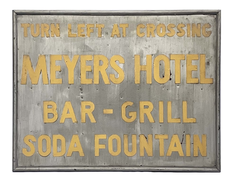 MEYERS HOTEL BAR & SODA FOUNTAIN SIGN 37 3/4" X 48 3/4" (1 of 2)