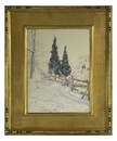 WALTER LAUNT PALMER "EVERGREENS IN WINTER " WATERCOLOR 20" X 14 1/2"
